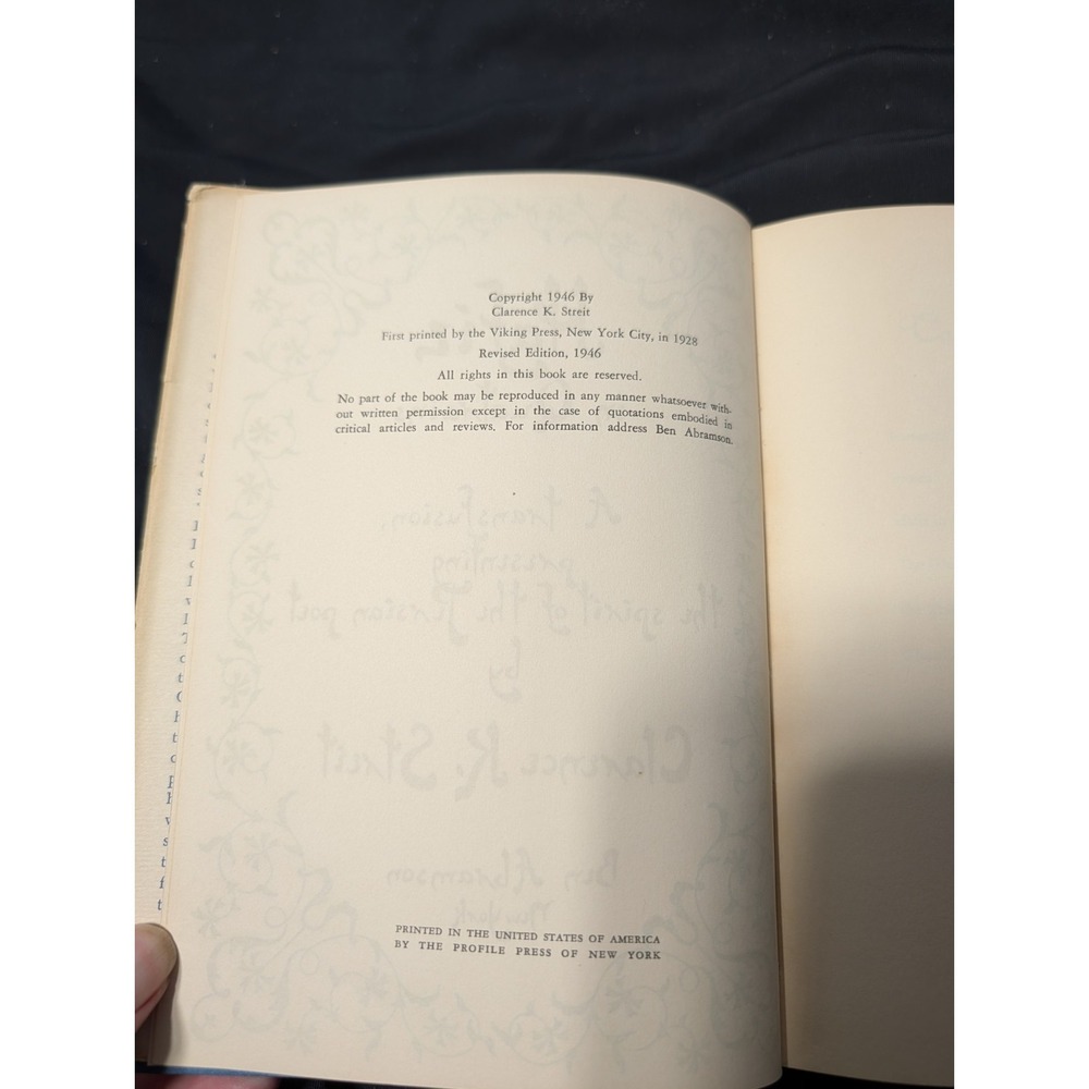 1946 Hafiz in Quatrains Clarence K Streit Ben Abramson Revised Edition Hardcover - Picture 5 of 5